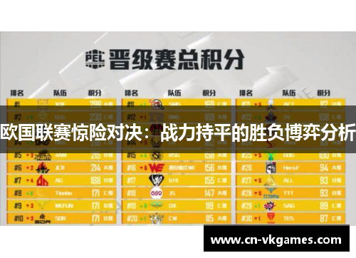 欧国联赛惊险对决:战力持平的胜负博弈分析
